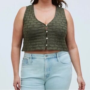 Madewell Basketweave-Stitch Vest - Capers